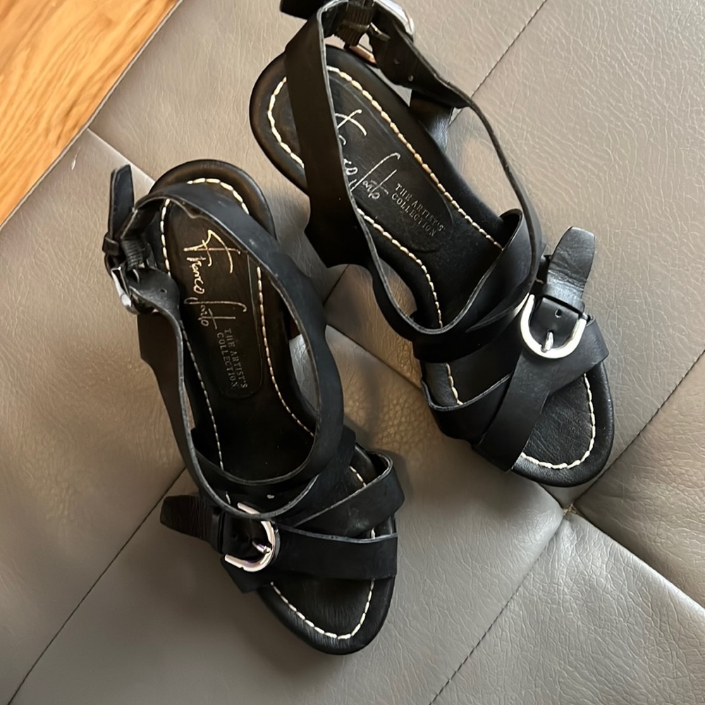 Franco Sarto the Artist Collection dressy sandals w about 3.5” heels.